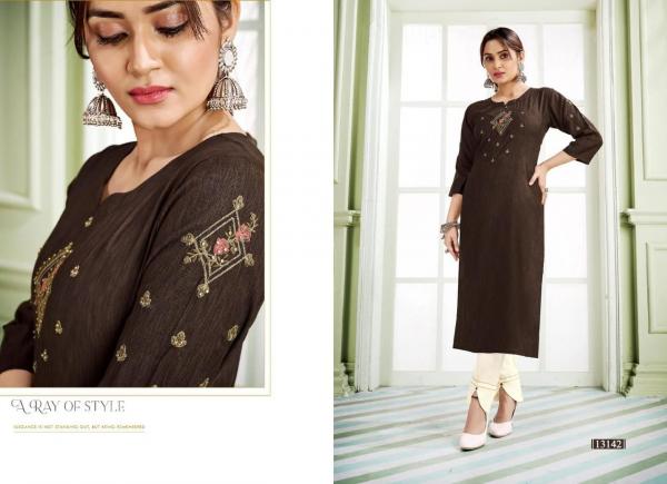 Kalaroop Janjar Designer Rayon Festive Wear Kurti